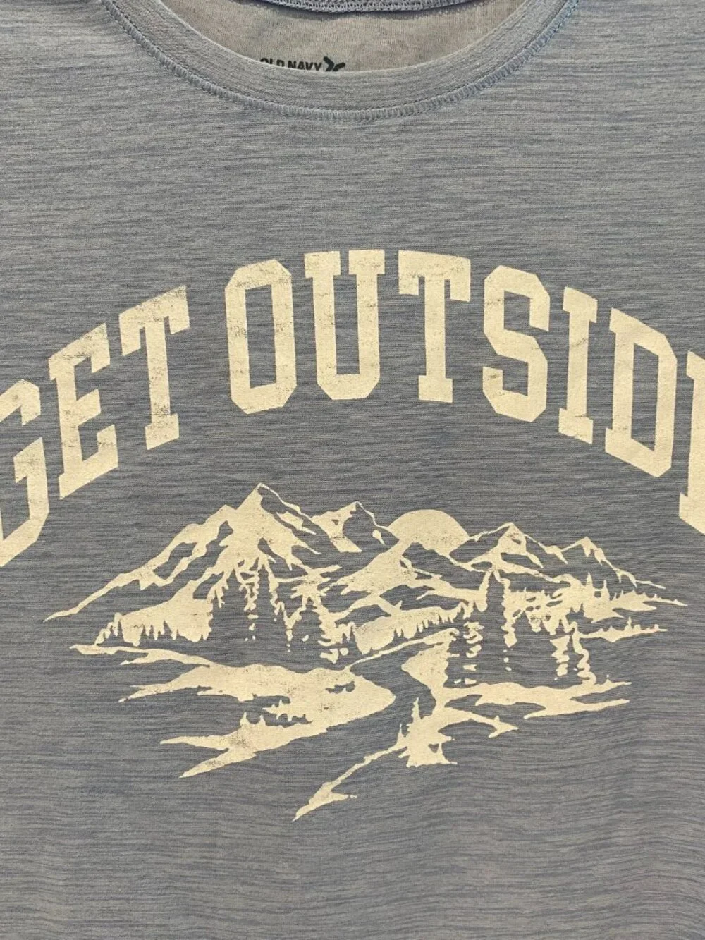 Old Navy Girls Breathe ON Get Outside Graphic Cropped Tee Periwinkle Blue XL